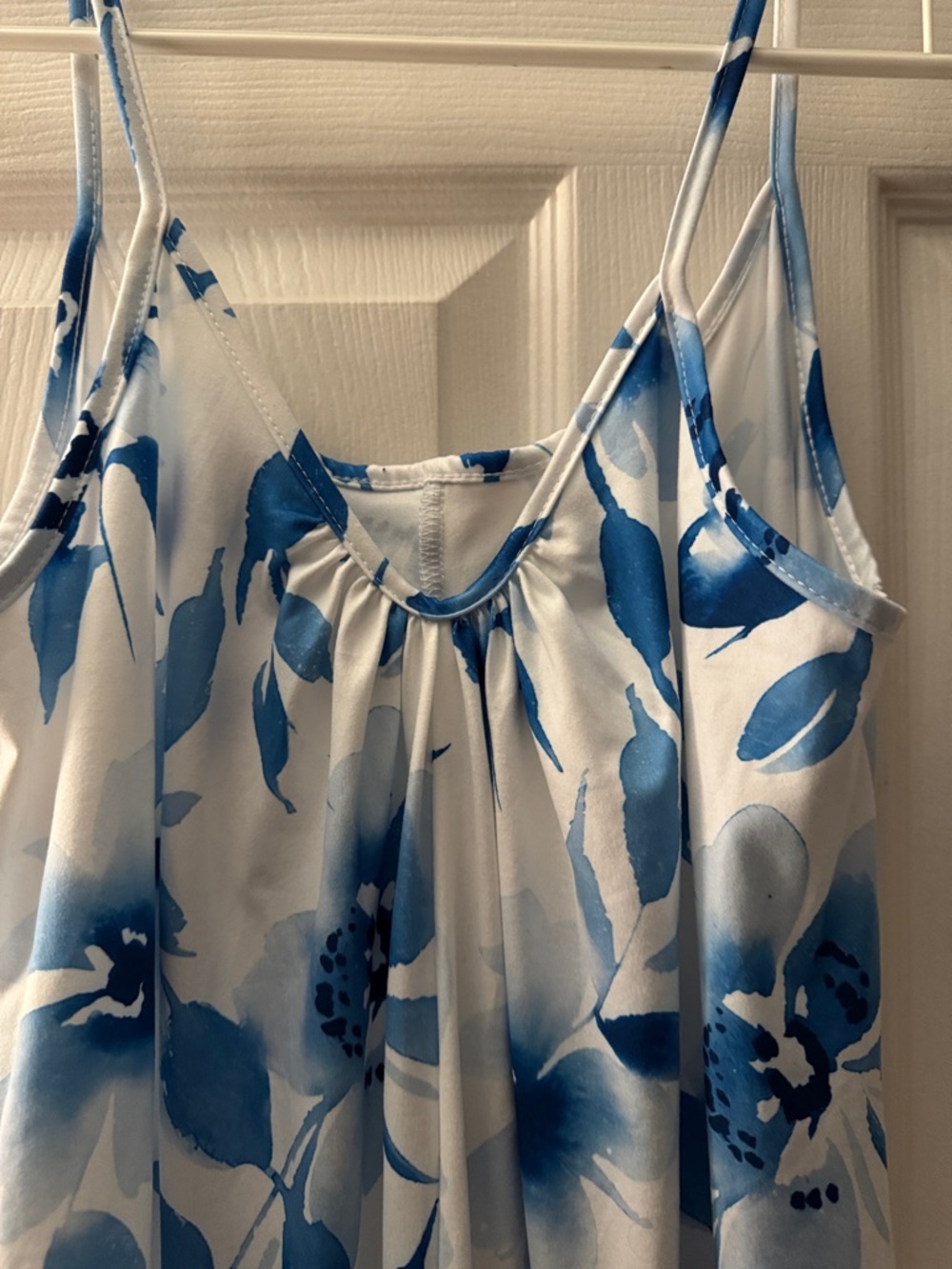 Blue Floral Spaghetti-Strap Women's Jumpsuit